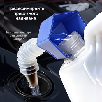 Квадратен фунайл със щракващ клип, удебелен пластмасов фунайл за добавяне на масло в автомобил, сгъваем за изливане без ръце