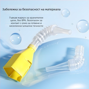 Квадратен фунайл със щракващ клип, удебелен пластмасов фунайл за добавяне на масло в автомобил, сгъваем за изливане без ръце