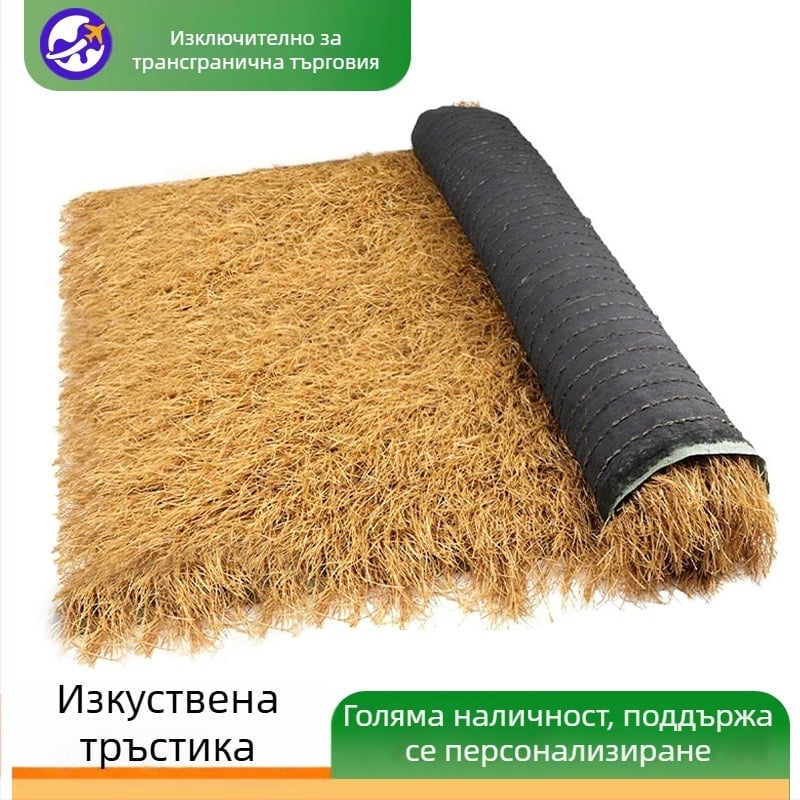 Изкуствени тръстикови покривни плочи за сценичен декор, жълти пластмасови имитационни сламки, поръчка на едро