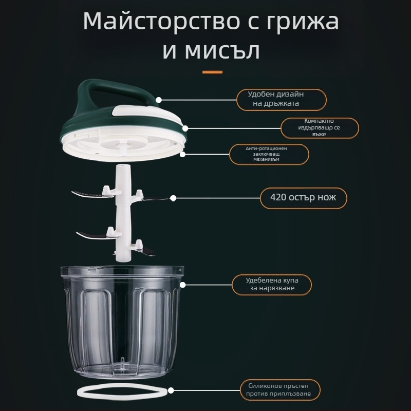 Компактна ръчна преса за чесън – преносима кухненска помощ