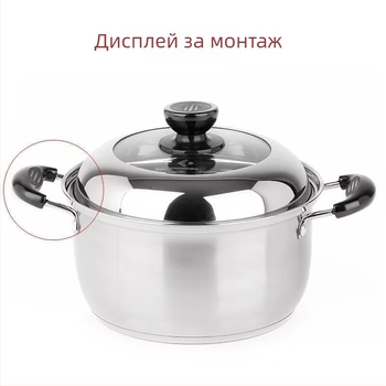 Дървена универсална дръжка за тенджера, против изгаряне и термоустойчива, разглобяема, с двойни уши на тенджера