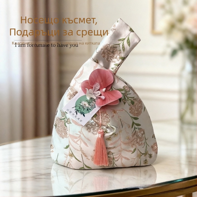 Подаръчни торбички за шаферки, луксозна опаковка в нов китайски стил, чанти за сватбени подаръци с поздравителни картички