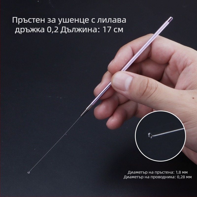 ALJ6 Професионален комплект за почистване на уши с алуминиева дръжка, големи и малки ушни лопатки, лопатка за уши с гъбеста глава, памучни тампончета и ушна лопатка