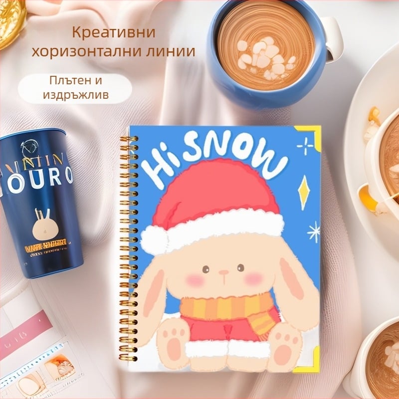 A5 коледен тетрадник, творчески стил, премиум твърд капак, спирално подвързан, персонализирано лого