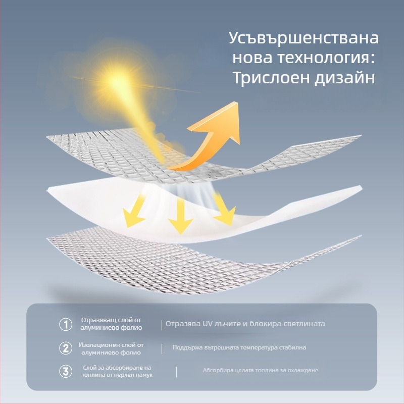 Филм за слънцезащита и термоизолация на прозореца, без пробиване, слънцезащитна ролетна щора за стъклена веранда, алуминиево фолио, пълно затъмнение