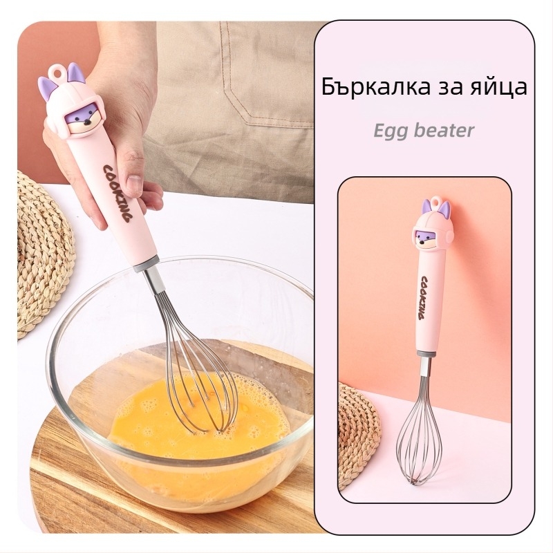 Мультяшен комплект за разбиване на яйца за дома, подходящ за приготвяне на бебешка храна и печене, пълен комплект с хранителен разделител и сито