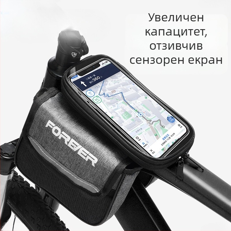 Чанта за предна рамка на планински и шосейни велосипеди – комплект аксесоари за каране