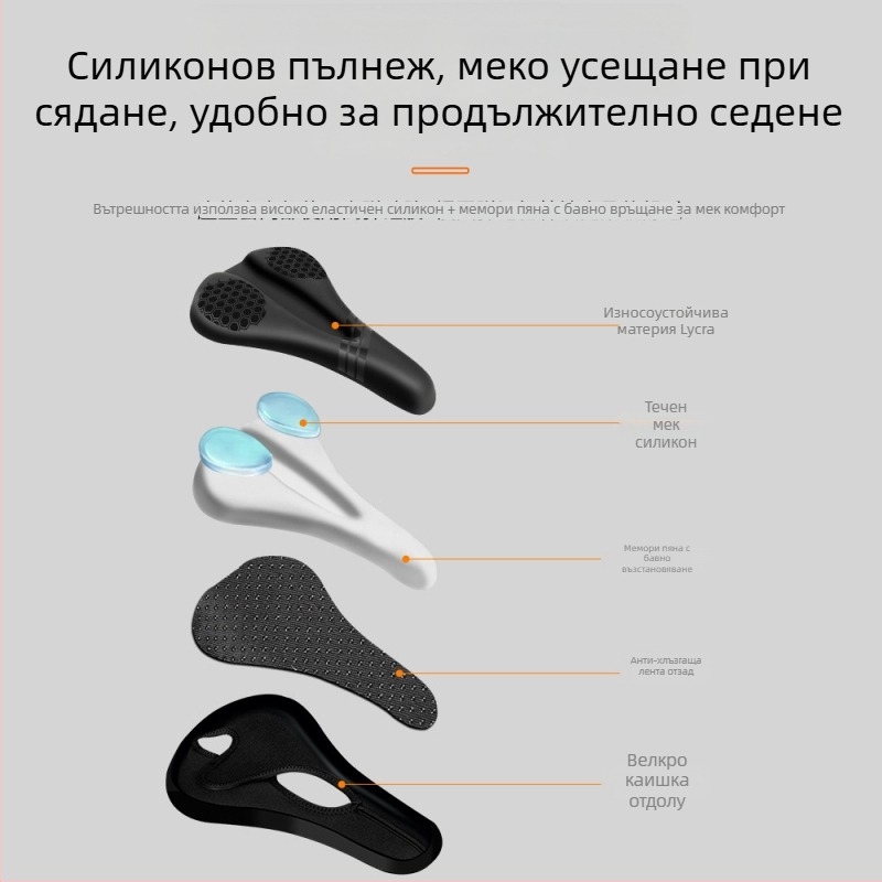 Покривка за седалка на велосипед ESLNF, амортизираща, противоскользяща, за пътни и планински велосипеди