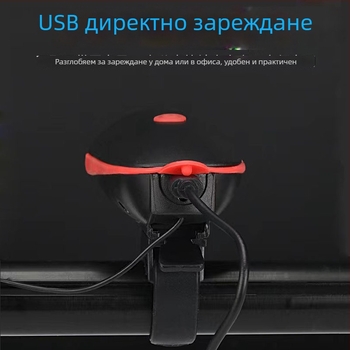 Велосипедна предна светлина USB презареждаща, водоустойчива за нощно каране на планински велосипед