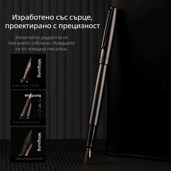 Вечна Черна Воин Фонтанна писалка за изкуство и калиграфия, учебна твърда писалка, креативен подарък, бизнес подпис, висок клас, изцяло стоманена