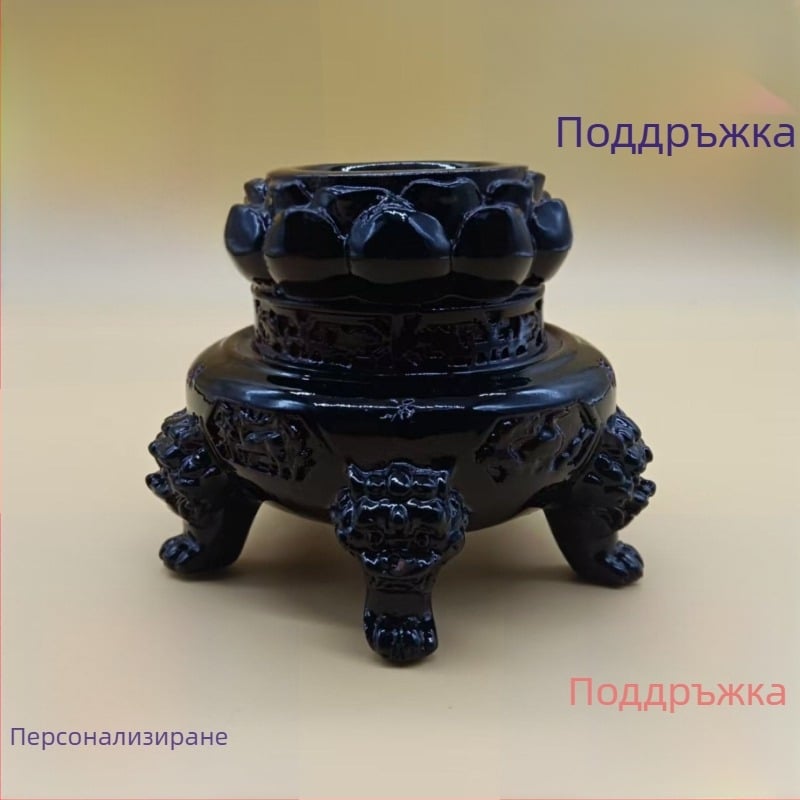 Кристална основа за сфера от смола, свещник за ладан с лотосова опора, сферичен държач за съхранение, декоративен аксесоар за офис и дневна