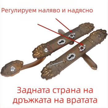 антивзломна дръжка за врата за двойно отваряне, панелна метална дръжка за врати на вилата, монтаж на панел, разстояние между отвори 235 мм, заключващ хардуер