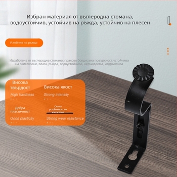 Телескопичен карниз за завеси от въглеродна стомана, резбови крайчета за свързване, удебелен корпус, дължина 1,2–3,8 м, черен, модерен минимализъм