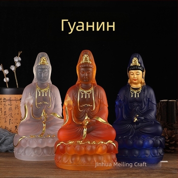 Статуя Guanyin Bodhisattva от смола, ръчна изработка, декоративен елемент за домашно поклонение