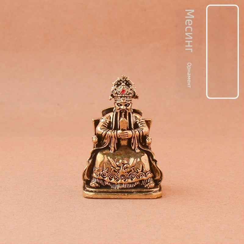 Антикварна месингова статуя Буда с драконов мотив, тибетски стил, колекционна художествена фигура
