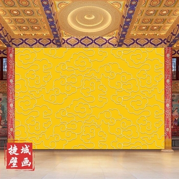 Xiantang тапет за фон със златни щастливи облаци, стенопис за хол, тапет за гостна стая, декор за будистки храм