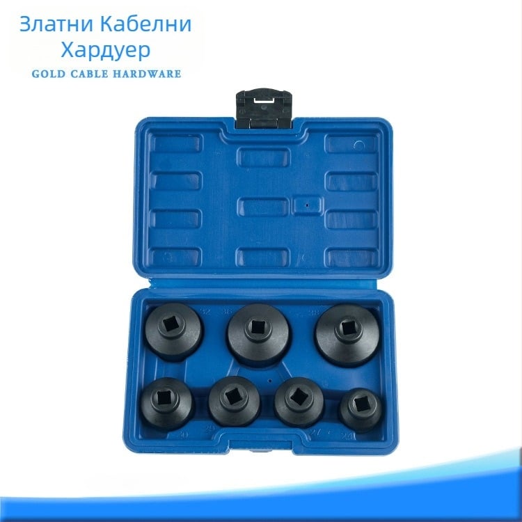 Комплект инструмент за премахване на маслен филтър с капачка и ключ за филтър