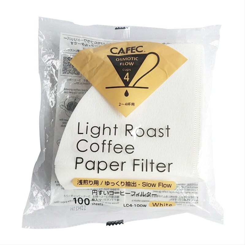 CAFEC V60 конус филтър хартия, Abaca, 100 листа, за ръчно филтриране на кафе, диапазон на изпичане: светъл до тъмен
