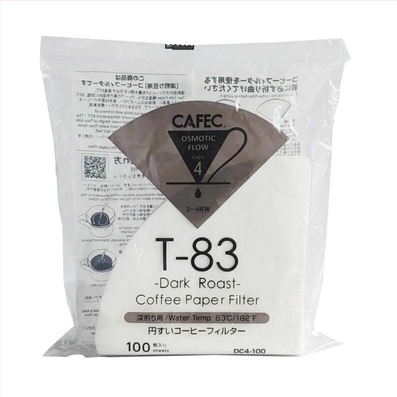 CAFEC V60 конус филтър хартия, Abaca, 100 листа, за ръчно филтриране на кафе, диапазон на изпичане: светъл до тъмен