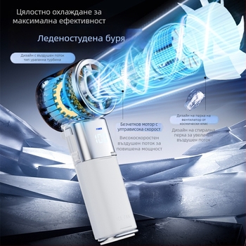9000mAh ледено охлаждащ вентилатор с прибиращ се кабел, ръчен, ултрашвид цифров дисплей, сгъваем охлаждащ вентилатор