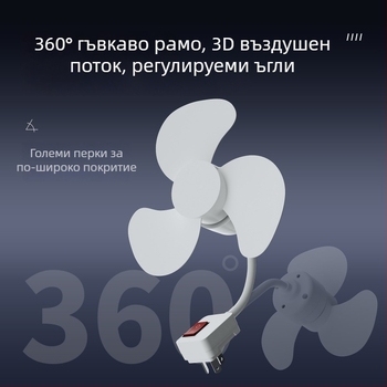 Вентилатор с интегрирана тройна розетка, компактен и тих за баня и кухня