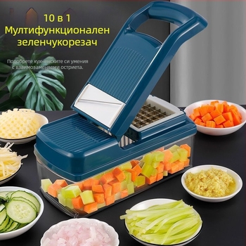 Кухненска мултифункционална резачка за зеленчуци за дома: нарязване на зеленчуци, картофи на кубчета, настъргване и нарязване на филийки