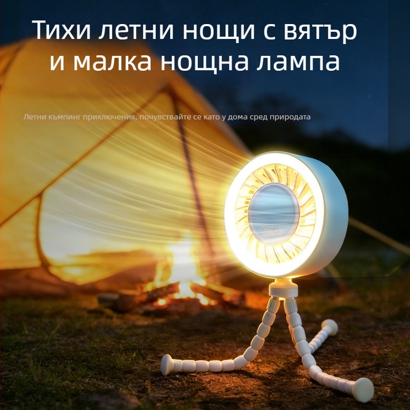 Нов настолен вентилатор с USB, регулируем ъгъл, октоподообразен охлаждащ вентилатор с нощна светлина, преносим