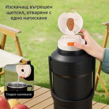 316 неръждаема стомана термобутилка с голям капацитет за пътувания на открито, преносима за автомобил