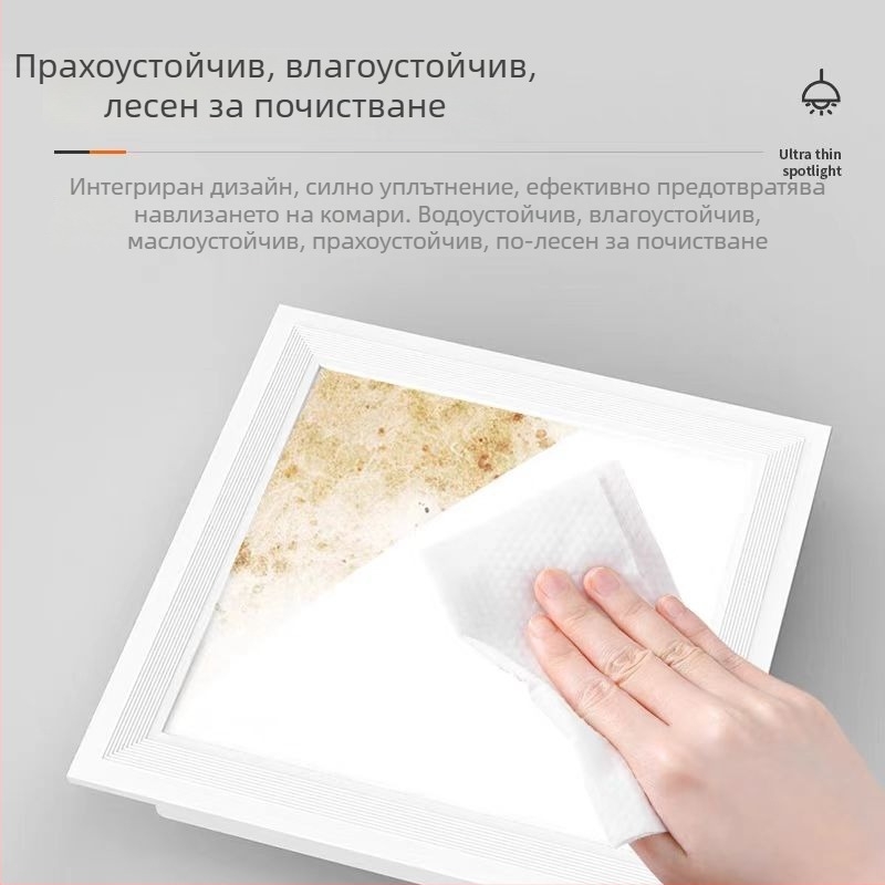 Умен панелен светодиоден осветител с мобилно приложение, безстепенно димиране, интегриран таван, пълен спектър защита на очите, трицветно димиране