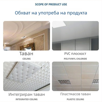 Почистващ препарат за таван за кухня и баня – PVC интегриран алуминиев таван, таванни панели – премахване на петна и дезинфекция