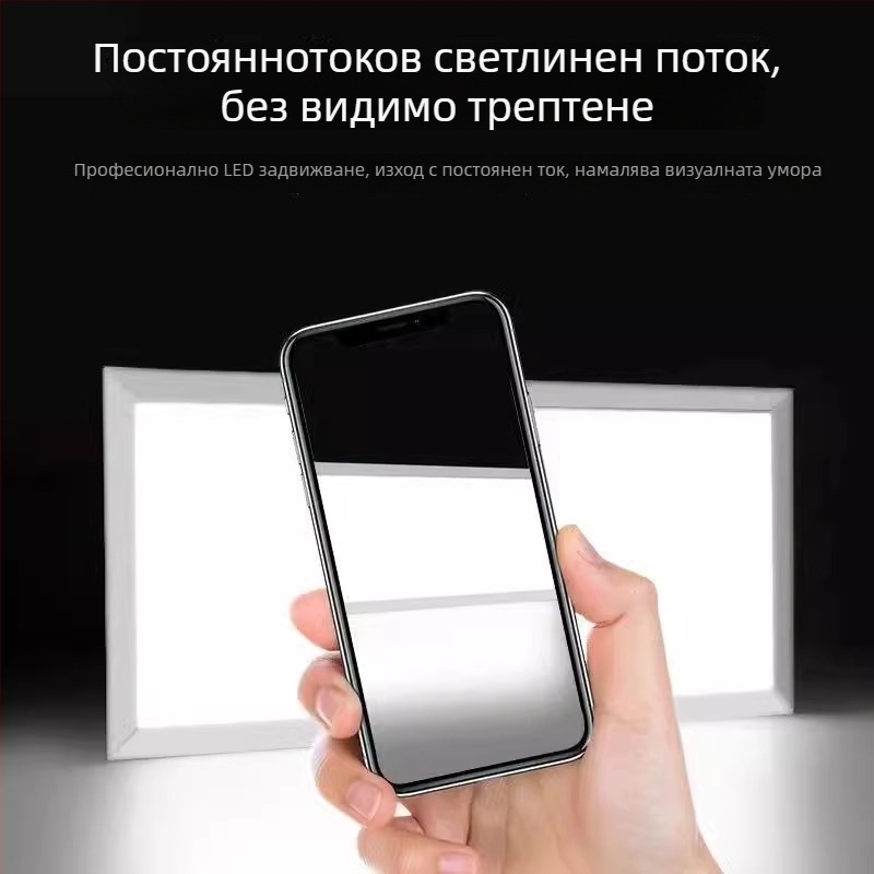 Вградена LED таванна светлина за баня и кухня, квадрат 300x300 мм, алуминиев панел, 24W, бял свет