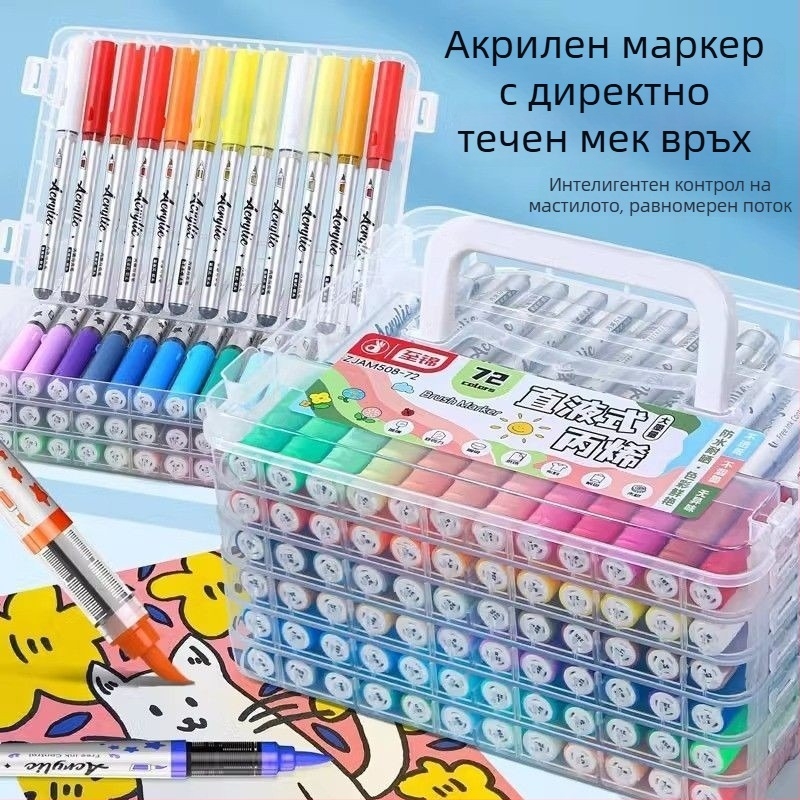 Комплект директни течни акрилни маркери с меки върхове, непрозрачни водоустойчиви маркери за графити DIY