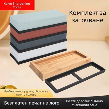 Домашен камък за заточване за кухненски ножове, силициев карбид, едностранен маслен камък за заточване, бял корунд