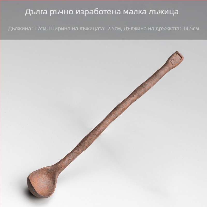 Ръчно изработена керамична лъжичка за кафе, творческа кухненска лъжичка за супа и разбъркване, дълга дръжка, за домашна употреба