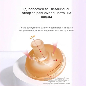 Widie Bear Аксесоари за биберон и сламка за бутилка, силикон с нано‑сребро, с широко гърло, универсални