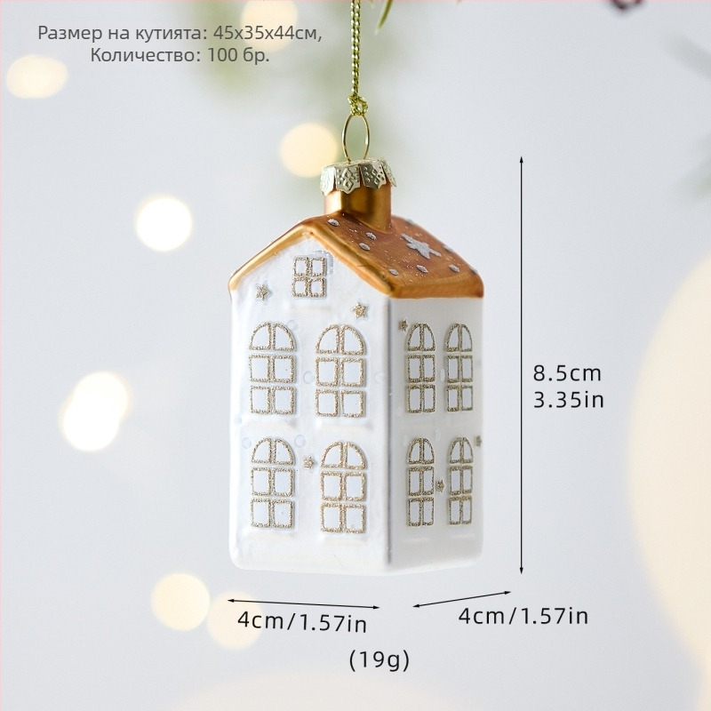 Стъклена коледна висулка в форма на астронавт, боядисана