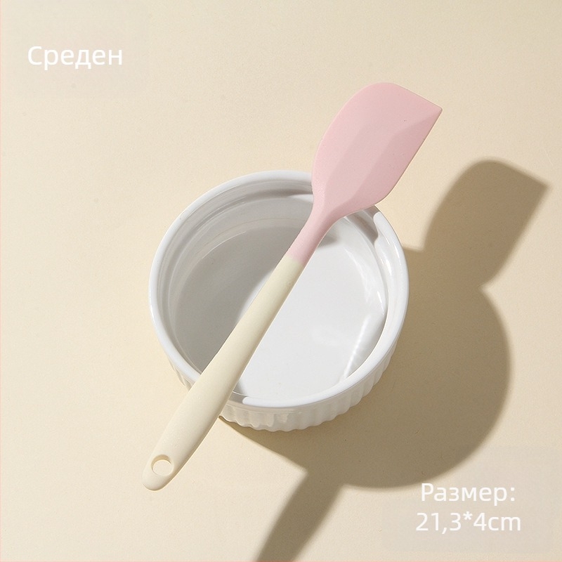 Силиконова интегрирана шпатула, голяма мека шпатула за торти и кремове, хранителен клас, незалепваща кухненска шпатула.