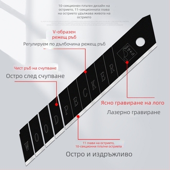 Woodpecker FD-09A 18 мм лезвие за канцеларски нож – голямо сменяемо лезво за премахване на тапети