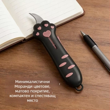 Нож за разопаковане със стил котешка лапка, сладък фееричен дизайн, подвижен режещ инструмент за разопаковане на пратки