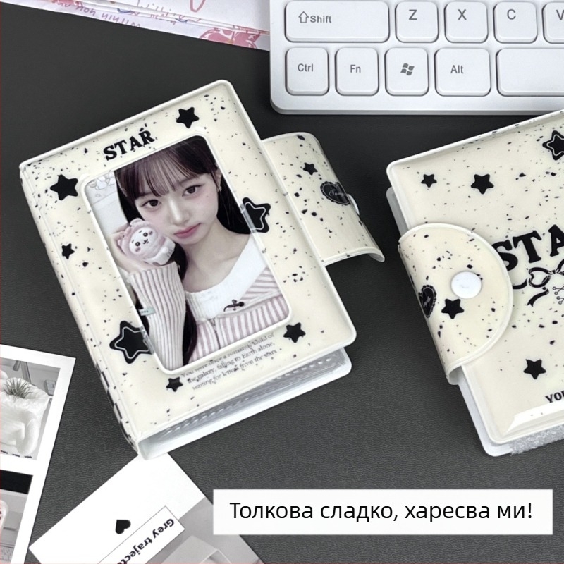 NIS Ink-Dot Stars албум за карти, удебелен 3-инчов Инстакс мини фотоалбум с място за малки карти