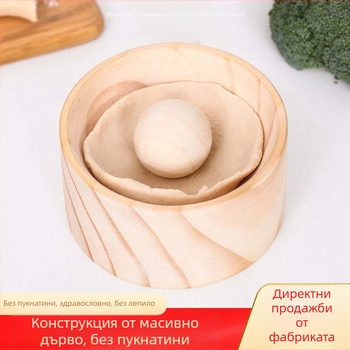 Дървен инструмент за формоване на кръгли кори за пелмени – бързо оформяне на тесто за пелмени и оризови сладки