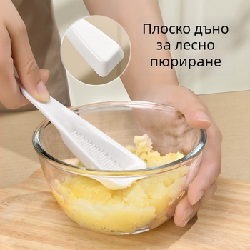 Керамична ръчна мелница за джинджифил и чесън, за паста, инструмент с лъжичка