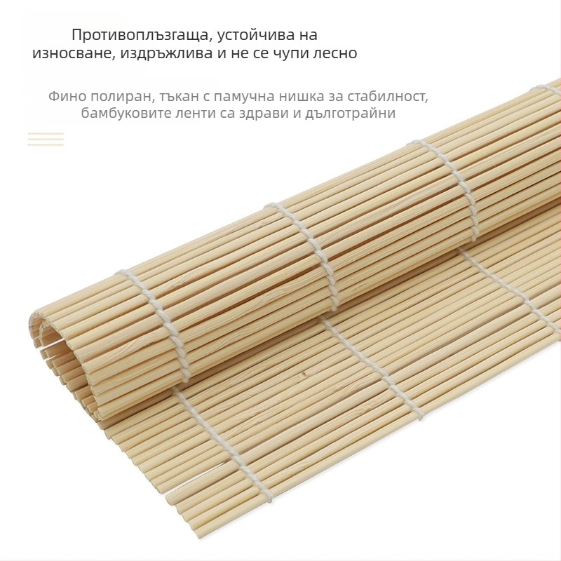 Бамбукова рол-мат за суши и форми за нори, корейски и японски стил, DIY морски водорасли и лепкав оризови топки, незалепваща подложка