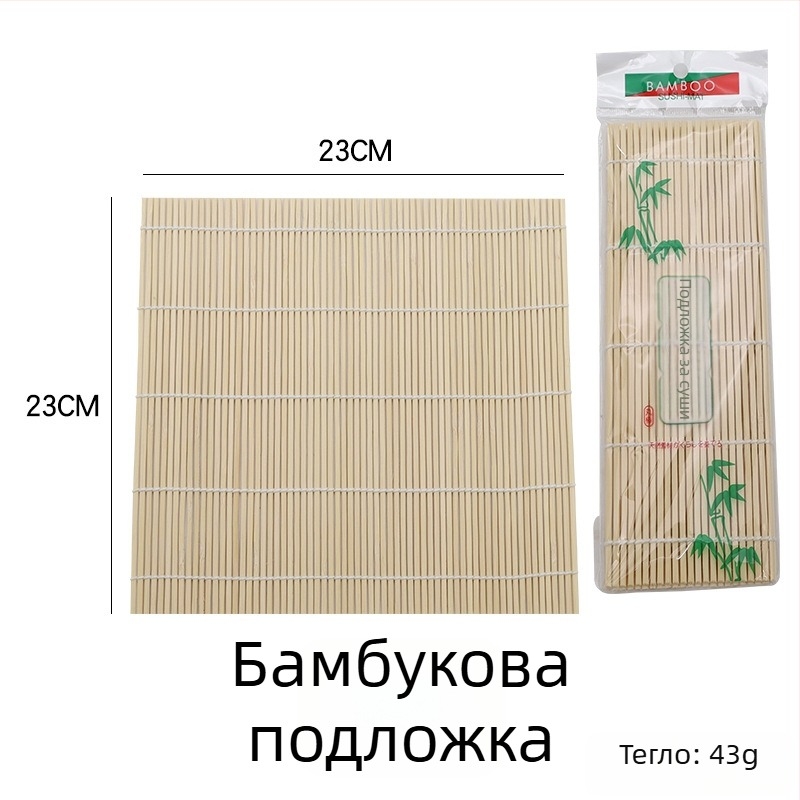 Бамбукова рол-мат за суши и форми за нори, корейски и японски стил, DIY морски водорасли и лепкав оризови топки, незалепваща подложка