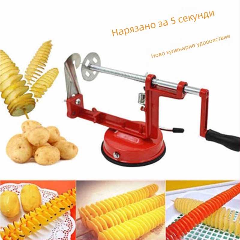 Спирален резач за картофи и машина за торнадо картофи с обелване