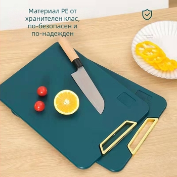 Дъска за рязане с хранителни стандарти, квадратна, изумруднозелена, устойчива на плесен, антибактериална, удебелена, за домашна употреба, за плодове и зеленчуци.