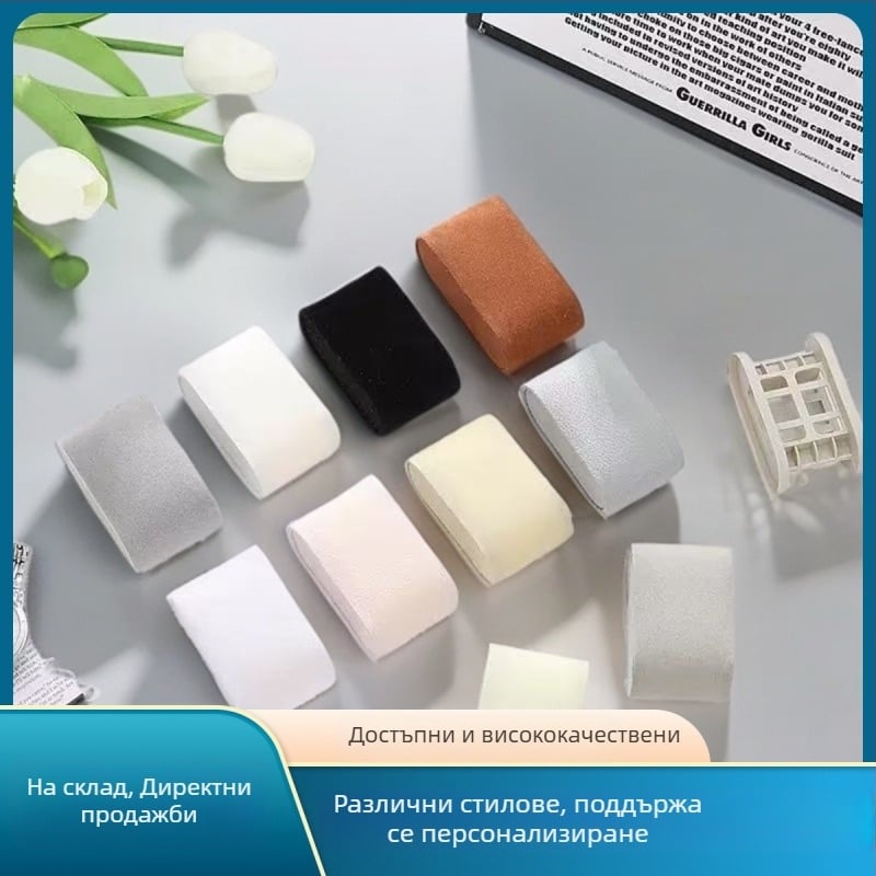 Възглавница за кутия за часовник — дългокосмест кадифе за дисплей, ръчна изработка, PU кожа