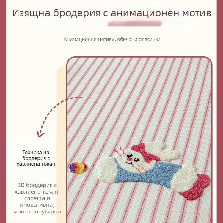 100% памучна детска покривка за легло и протектор за матрак, дебел груб плат