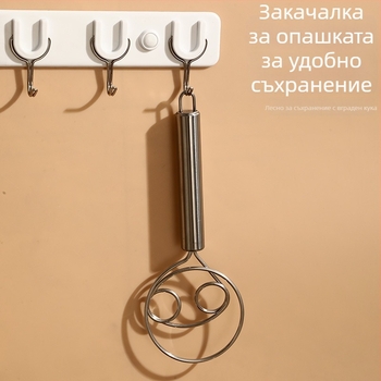 Бъркалка за тесто от неръждаема стомана с двойна спирала и ръчен разбивач за крем, ръчен миксер