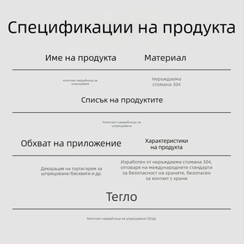 27-частен комплект дюзи за декорация от 304 неръждаема стомана за печива